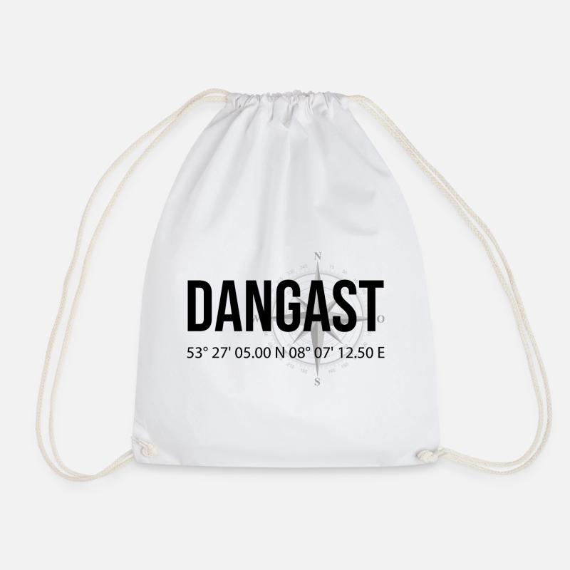 Koordinaten Dangast - Turnbeutel - Weiß