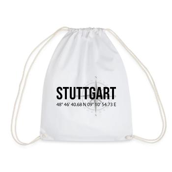 Koordinaten Stuttgart - Turnbeutel - Weiß - Vorne