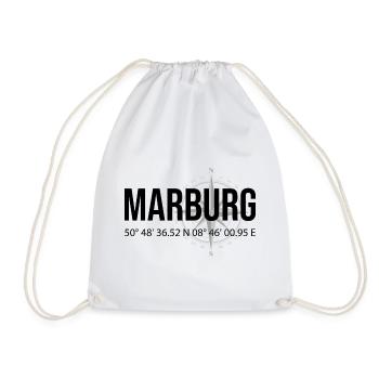 Koordinaten Marburg - Turnbeutel - Weiß - Vorne