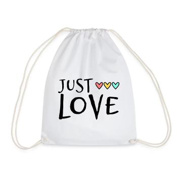 HEART. HEARTS. VALENTINE'S DAY. LOVE. LOVE. COUPLE. - Drawstring Bag - white - Front