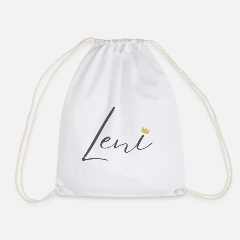 Princess Leni Crown Hemd – Name mit Buchstabe L - Turnbeutel - Weiß