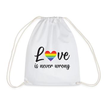 Mois de la fierté LGBT - L’amour ne se trompe jamais - Sac de sport léger - blanc - Devant