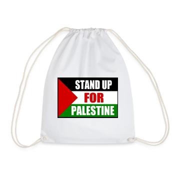 stand up for palestine - Drawstring Bag - white - Front