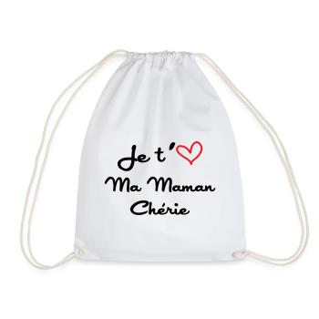 Je t'aime ma maman chérie - fête des mères - Sac de sport léger - blanc - Devant