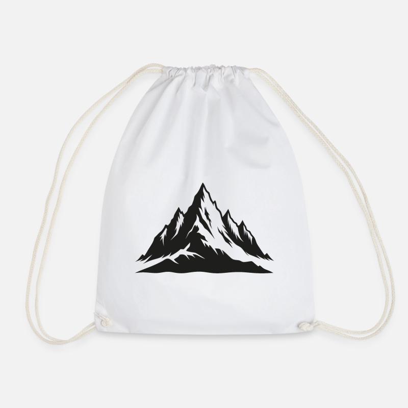 Mountains - Drawstring Bag - white