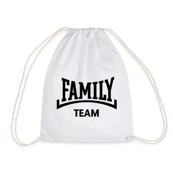 Family Team (Concave / Black) - Drawstring Bag - white - Front