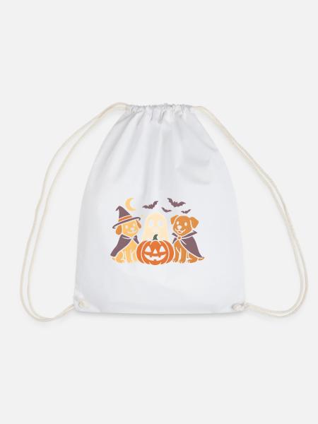 Kürbis Halloween Hunde - Turnbeutel - Weiß