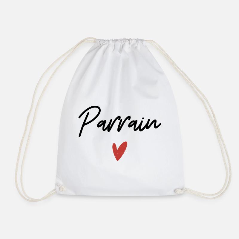 Pate Herz Geschenkidee - Turnbeutel - Weiß