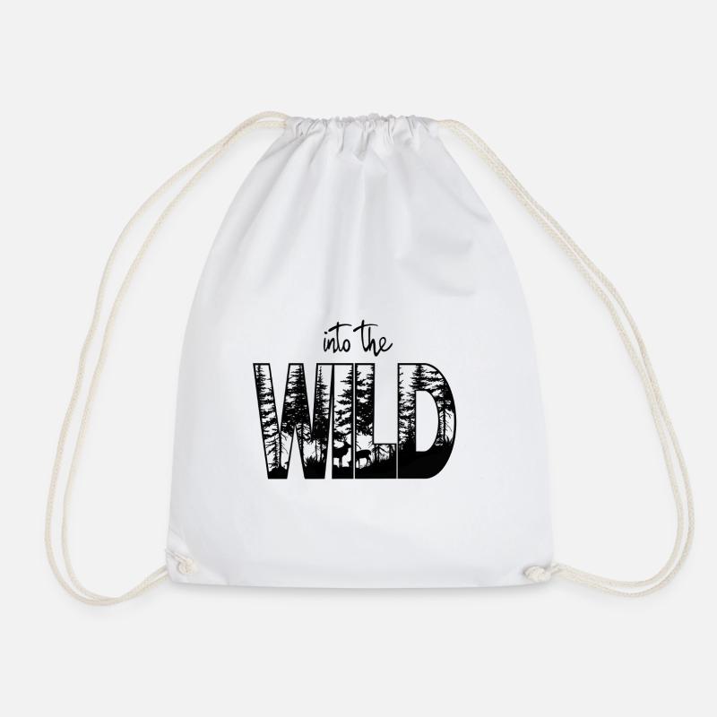 Into the Wild - Drawstring Bag - white