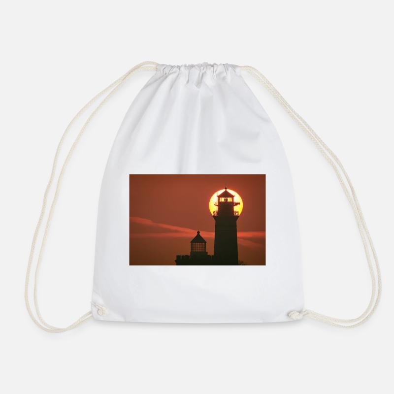Cape Arkona Lighthouse at sunset - Drawstring Bag - white