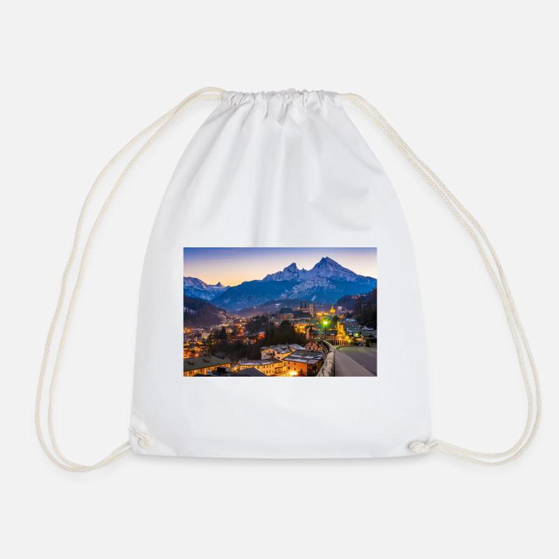Berchtesgaden with Watzmann - Drawstring Bag - white