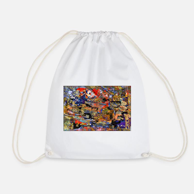 layered - Drawstring Bag - white