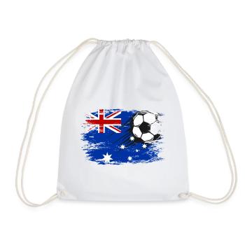 Australien Flagge Fußball used - Turnbeutel - Weiß - Vorne