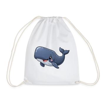 Pottwal Kawaii Style – Süßer Meeresriese - Turnbeutel - Weiß - Vorne