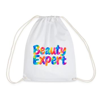 Beauty Expert – Bunter Spruch für Beautyfans - Turnbeutel - Weiß - Vorne
