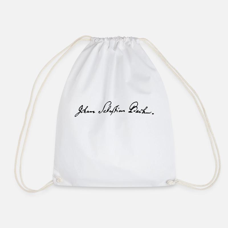 Johann Sebastian Bach Signature - Drawstring Bag - white