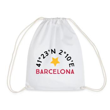 Barcelona - Drawstring Bag - white - Front