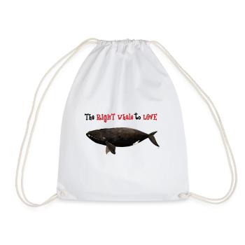 The right whale to love - Ballena franca - baleine - Drawstring Bag - white - Front