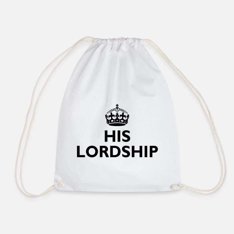 His lordship - Drawstring Bag - white