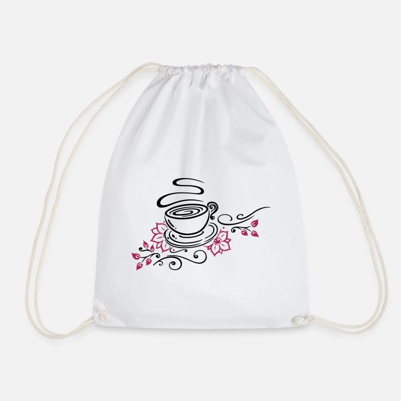 Tee, Teetasse, tea time, Kirschblüten - Turnbeutel - Weiß