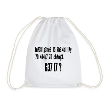 Intelligence Ability to Adapt Change | Leet Art - Drawstring Bag - white - Front