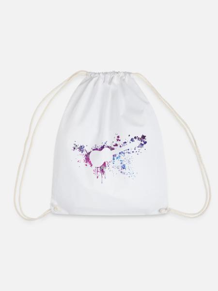 ukulele splash - Drawstring Bag - white