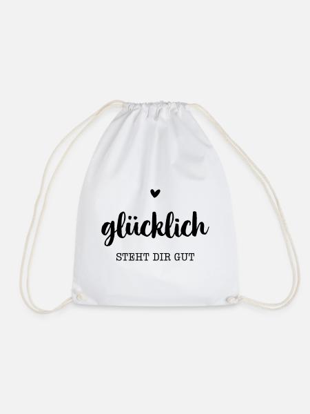 Glücklich steht dir gut - Herz - Turnbeutel - Weiß