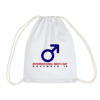 International Men's Day - Drawstring Bag - white - Front