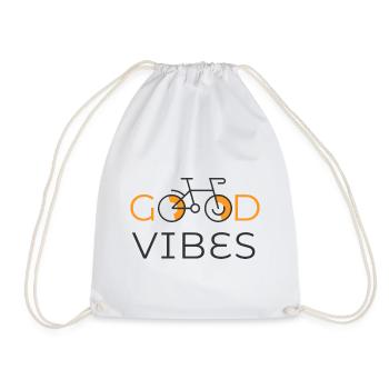 Good vibes bike T Shirt - Drawstring Bag - white - Front
