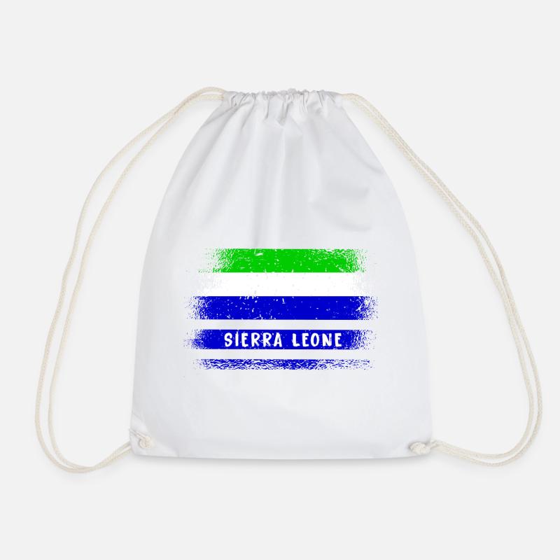 Sierra Leone Flaggen Design - Turnbeutel - Weiß