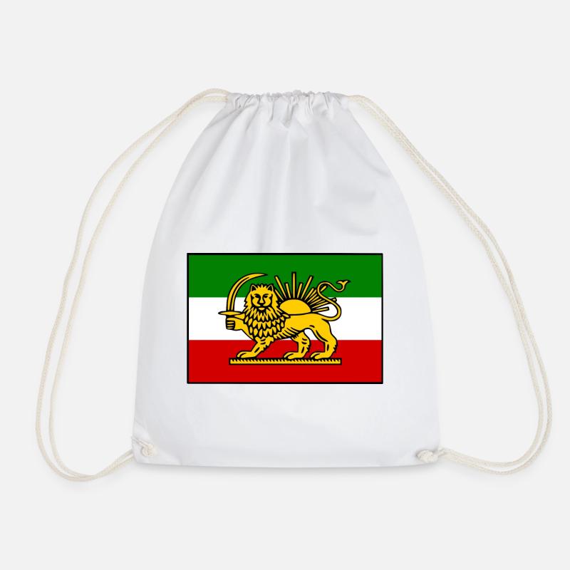 Iran iranian flag - Drawstring Bag - white