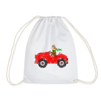 Car with driver - Drawstring Bag - white - Front