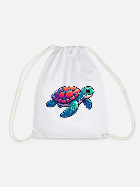 Schildkröte - Turnbeutel - Weiß