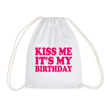 kiss me it's my birthday - Sac de sport léger - blanc - Devant