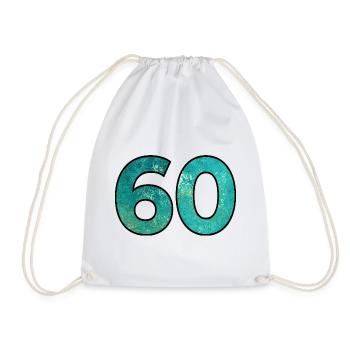 Number 60 - 60th Birthday - Drawstring Bag - white - Front