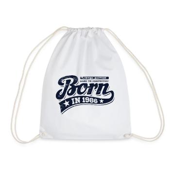 Né en 1986 - Anniversaire - Édition limitée - Sac de sport léger - blanc - Devant