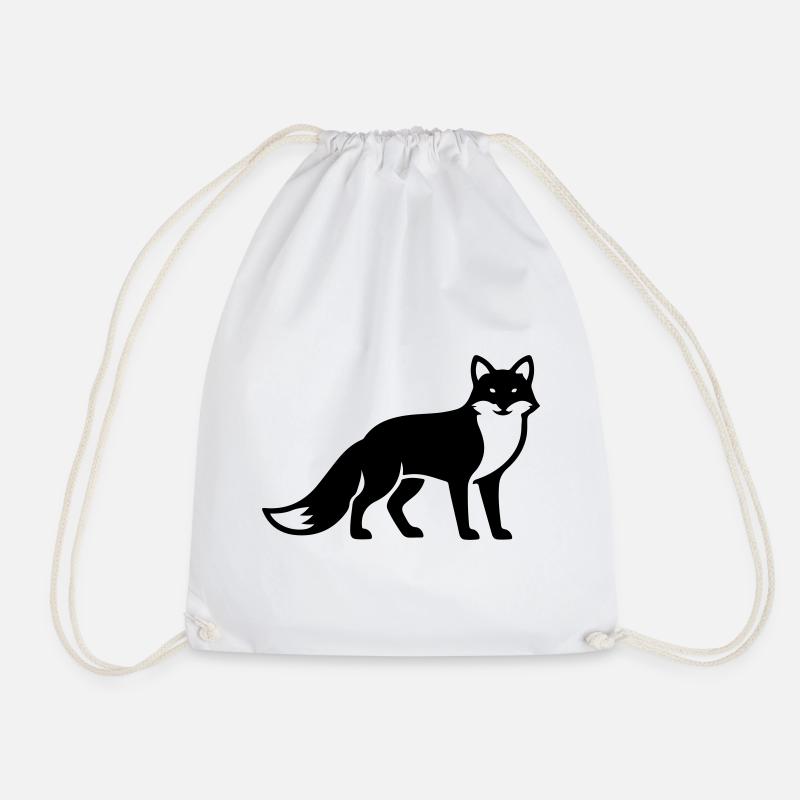 Fuchs Tier Silhouette - Turnbeutel - Weiß