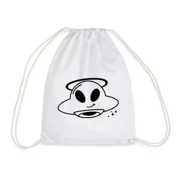 Süßer Alien Kopf Kawaii Vektor - Turnbeutel - Weiß - Vorne