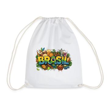 Sabor do Brasil: Authentic Brazilian Cuisine & Ico - Drawstring Bag - white - Front