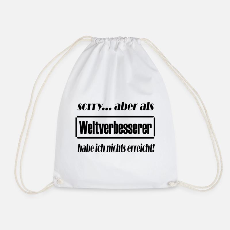 Do-gooder... or is it? Funny saying - Drawstring Bag - white