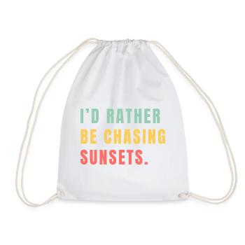 I'd rather be chasing sunsets - Drawstring Bag - white - Front