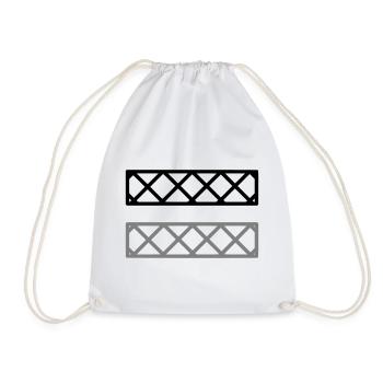 Fence Grid Pattern Frame - Drawstring Bag - white - Front