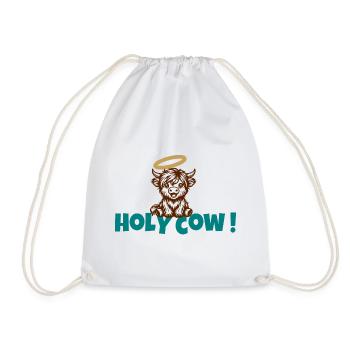 Holy Cow Halo Cartoon - Turnbeutel - Weiß - Vorne
