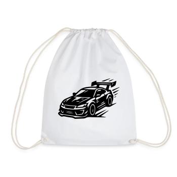 Car Sports Car Symbol Turbo - Drawstring Bag - white - Front