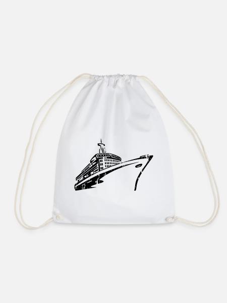 Kreuzfahrtschiff Silhouette Typografie - Turnbeutel - Weiß
