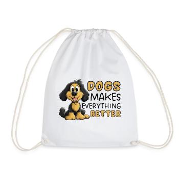 Cocker Spaniel Dogs Make Everything Better - Drawstring Bag - white - Front