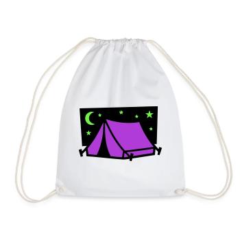Graphique étoile de tente de camping - Sac de sport léger - blanc - Devant