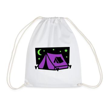 Festival Tent Night Logo - Drawstring Bag - white - Front