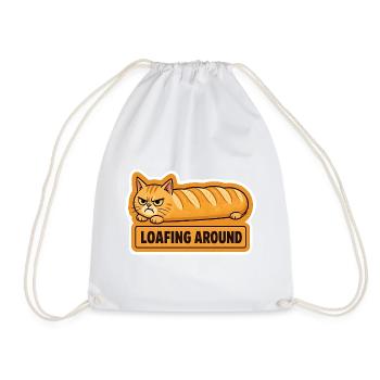 Lustiges wütendes Katzenbrot-Baguette - Turnbeutel - Weiß - Vorne