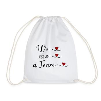 We are a Team Team Unity Design with a Heart - Drawstring Bag - white - Front